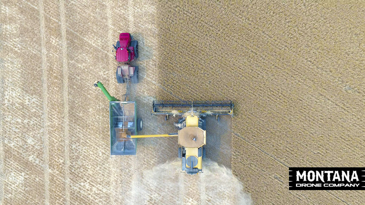 Churchhill Mt Wheat Harvest No Stoplights Montana Drone Company Kalispell