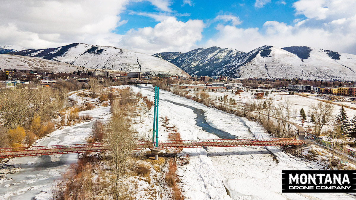 Ice Jam On The Clark Fork River Missoula Mt Winter 2021