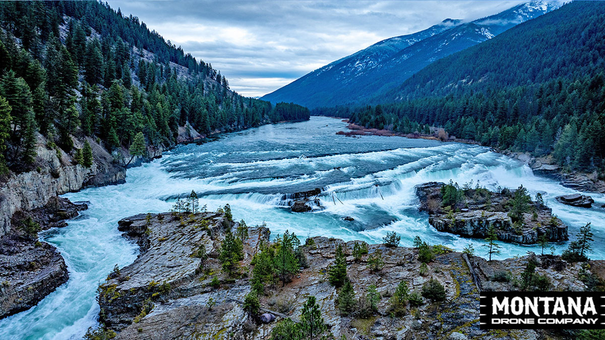 kootenai falls montana waterfall on kootenai river