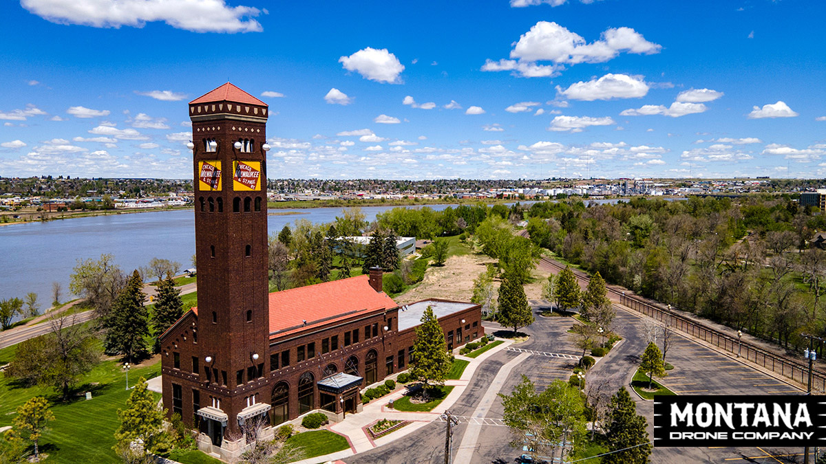 Milwaukee Railroad Tower Great Falls Mt Overlooking Missouri River