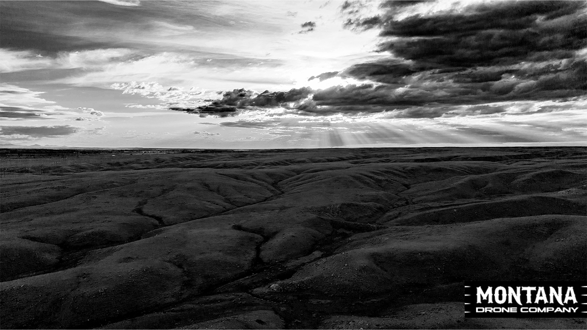 Peeking Through The Clouds Montana Black And White Photo