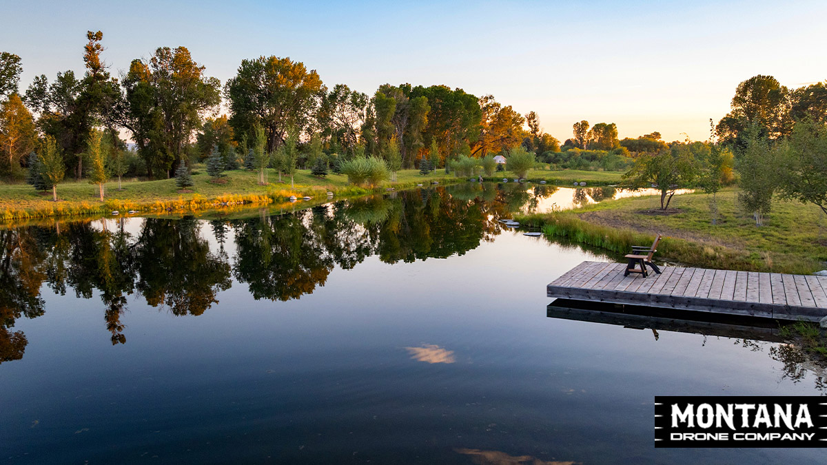 Private Fishing Pond At Sunset Bozeman Montana