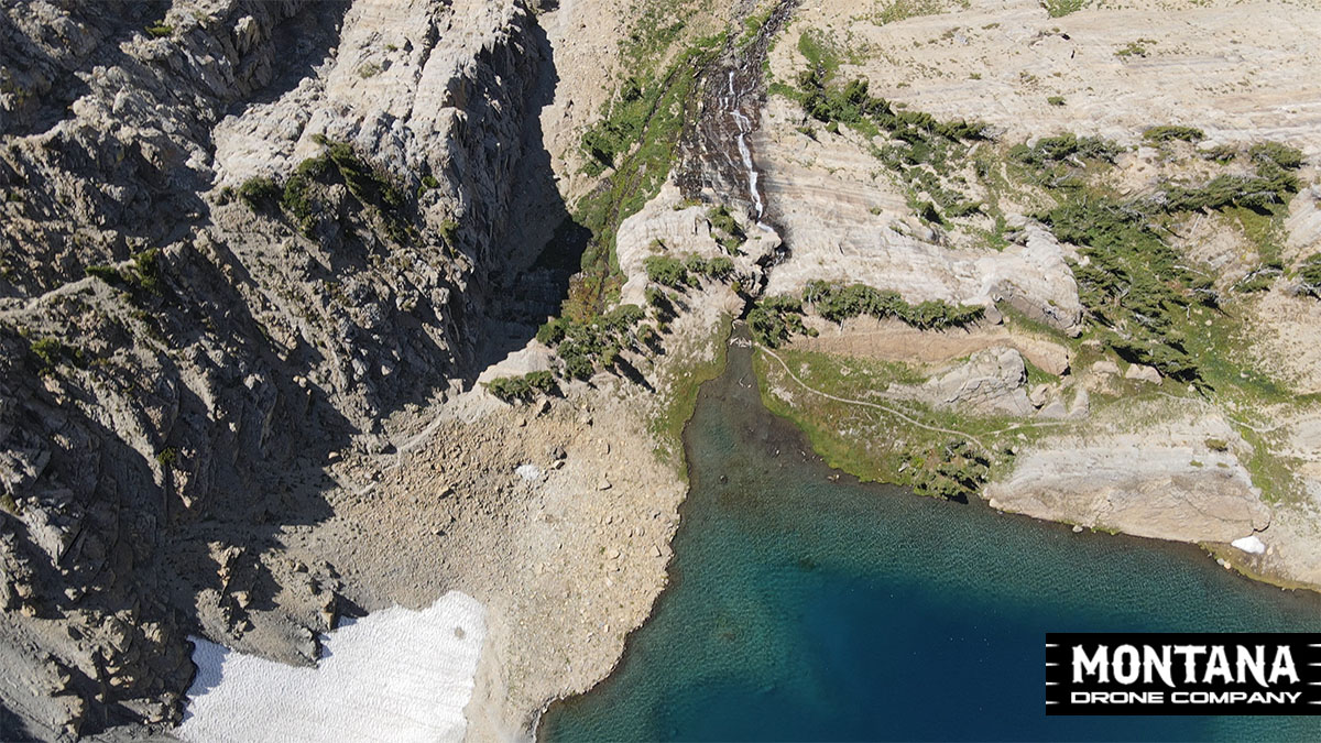 Rumble Lake Montana Holland Peak Aerial Photograph Where It All Begins