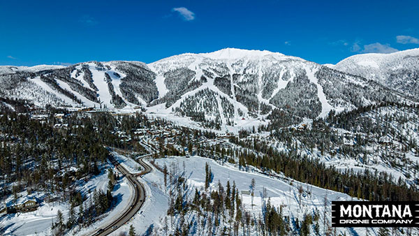 whitefish montana big mountain ski resort aerial winter photo thumbnail