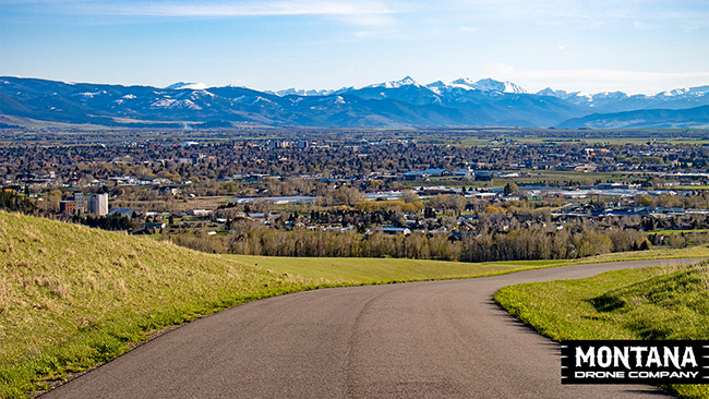 Spring View Of Spanish Peaks Behind Bozeman Montana