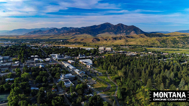 Summer View Over Downtown Bozeman Montana